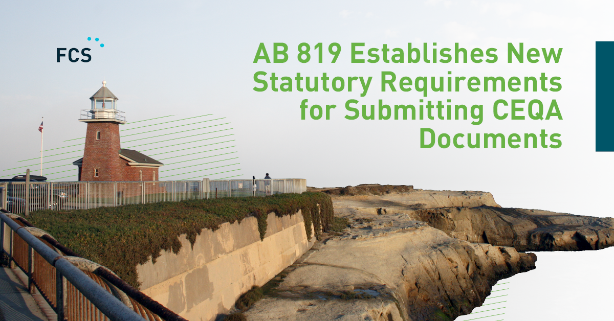AB 819 Establishes New Statutory Requirements for Submitting CEQA Documents image